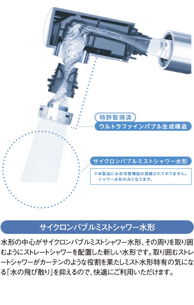 サイクロンバブルミストシャワー水形